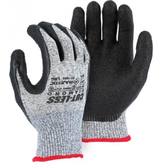 37-1550 Majestic® Cut-Less Diamond® Seamless Knit Gloves with black Latex Palm Coating